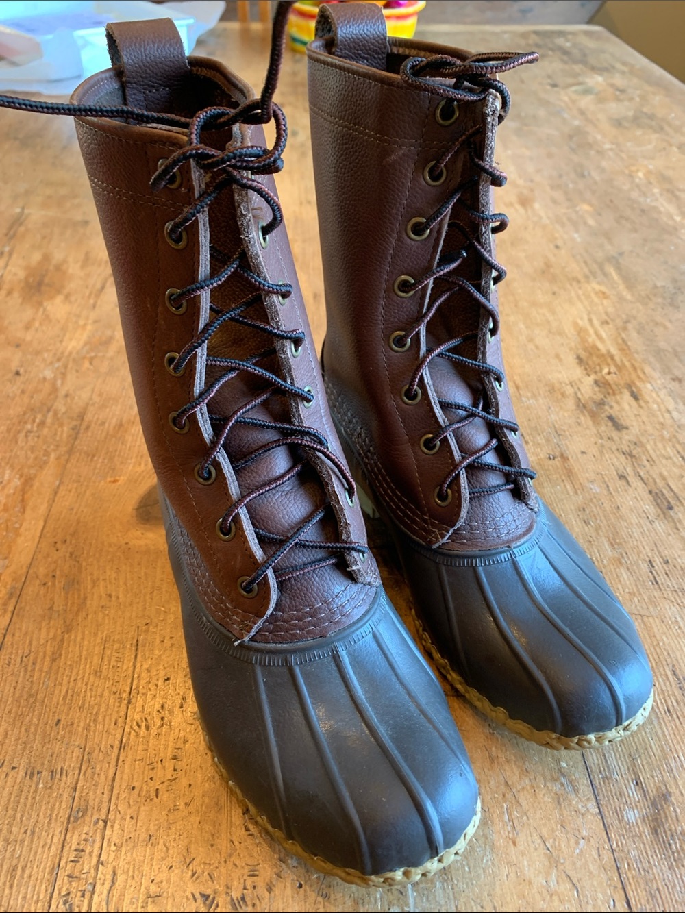 L.L. Bean Maine Hunting Two-Tone Tan and Dark Brown Boot Sole - Picture 10 of 16